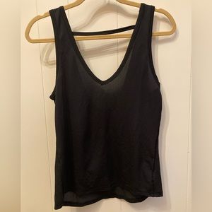 XS black mesh workout tank top from Victoria Secret Sports.